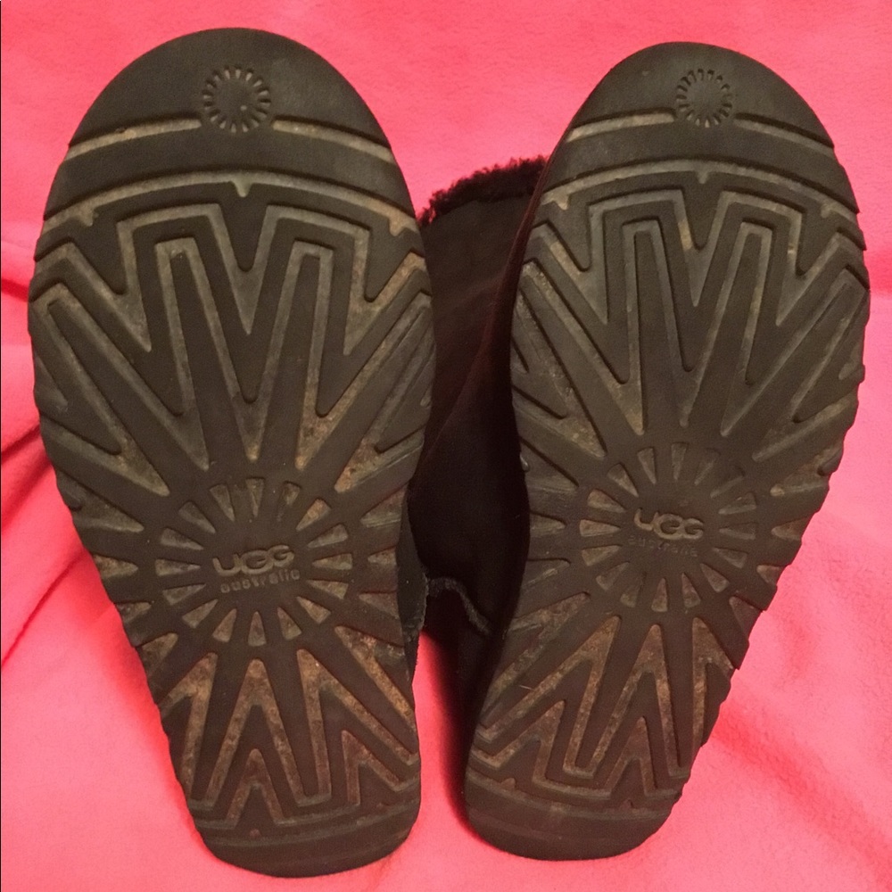 Black Suede Leather UGG Boots Size 8M - Picture 6 of 6